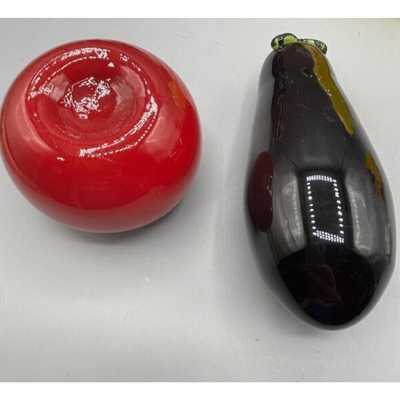 Vtg Blown Glass Vegetable Tomato Art Deco Kitchen Decor - Picture 4 of 5